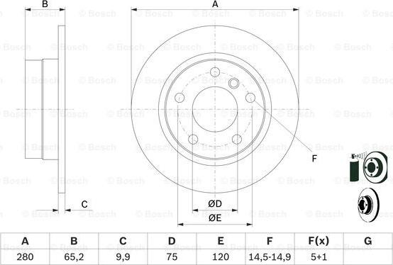 BOSCH 0 986 479 217 - Гальмівний диск autocars.com.ua