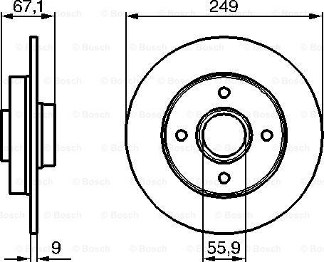 BOSCH 0 986 479 219 - Тормозной диск avtokuzovplus.com.ua