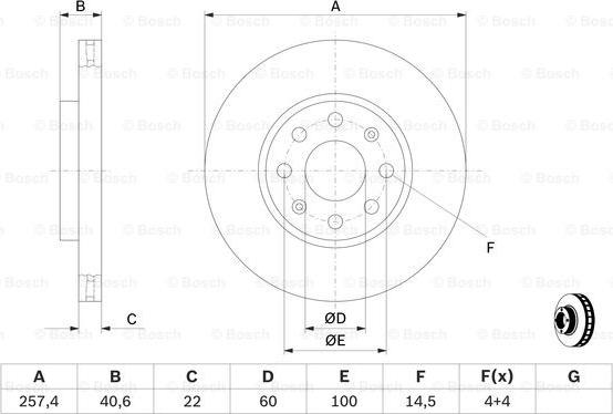 BOSCH 0 986 479 223 - Гальмівний диск autocars.com.ua