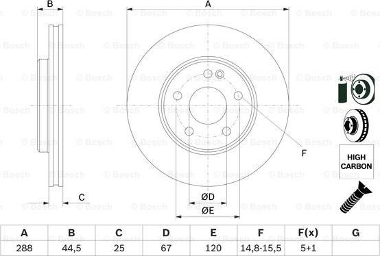 BOSCH 0 986 479 234 - Гальмівний диск autocars.com.ua