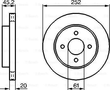 BOSCH 0 986 479 238 - Гальмівний диск autocars.com.ua