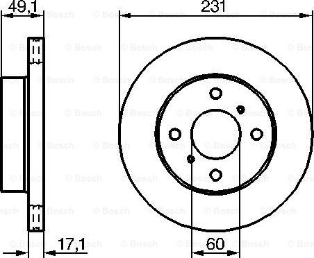 BOSCH 0 986 479 241 - Гальмівний диск autocars.com.ua