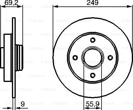 BOSCH 0 986 479 255 - Тормозной диск avtokuzovplus.com.ua