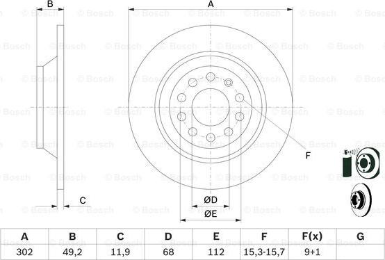 BOSCH 0 986 479 257 - Гальмівний диск autocars.com.ua