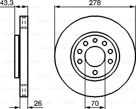 BOSCH 0 986 479 262 - Гальмівний диск autocars.com.ua