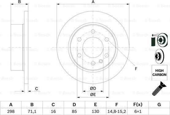 BOSCH 0 986 479 295 - Гальмівний диск autocars.com.ua