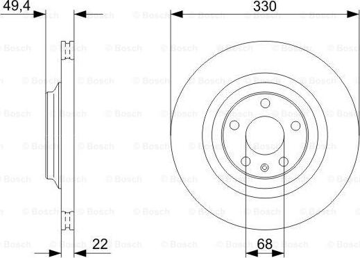 BOSCH 0 986 479 299 - Тормозной диск avtokuzovplus.com.ua