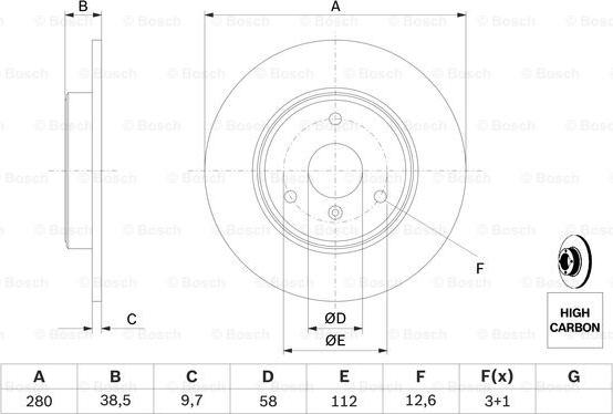 BOSCH 0 986 479 305 - Гальмівний диск autocars.com.ua