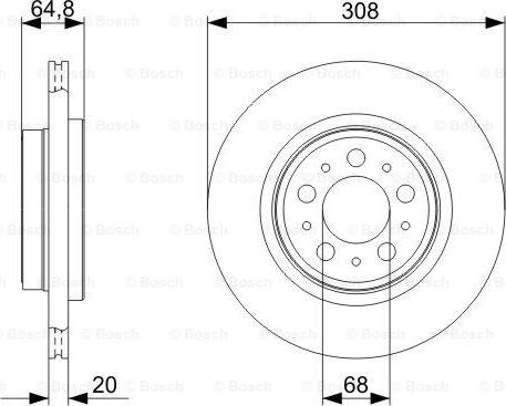 BOSCH 0 986 479 320 - Тормозной диск avtokuzovplus.com.ua