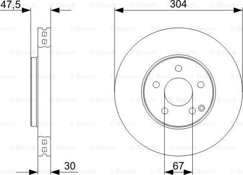 BOSCH 0 986 479 333 - Гальмівний диск autocars.com.ua