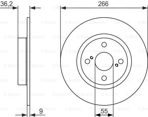 BOSCH 0 986 479 335 - Тормозной диск avtokuzovplus.com.ua