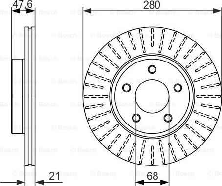 BOSCH 0 986 479 347 - Тормозной диск avtokuzovplus.com.ua