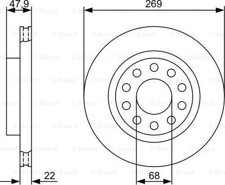 BOSCH 0 986 479 366 - Тормозной диск avtokuzovplus.com.ua