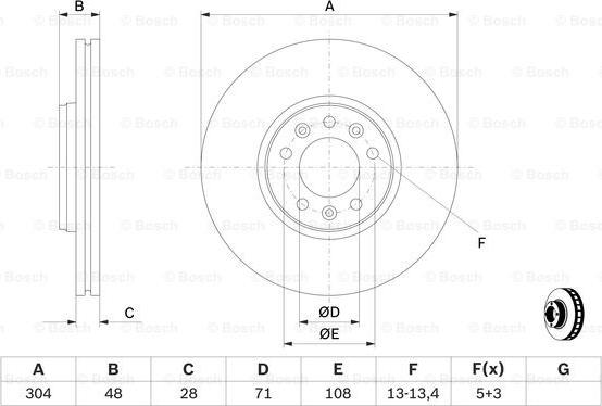 BOSCH 0 986 479 380 - Гальмівний диск autocars.com.ua