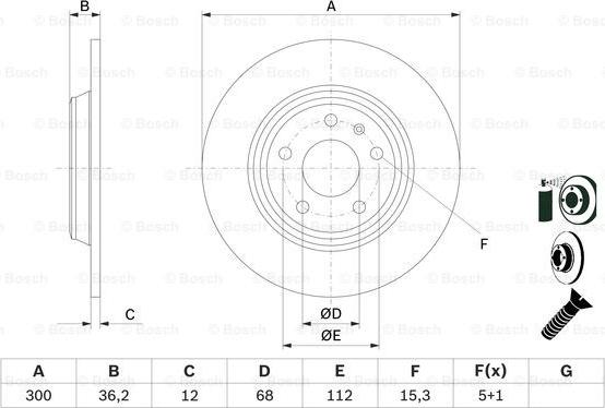 BOSCH 0 986 479 382 - Гальмівний диск autocars.com.ua