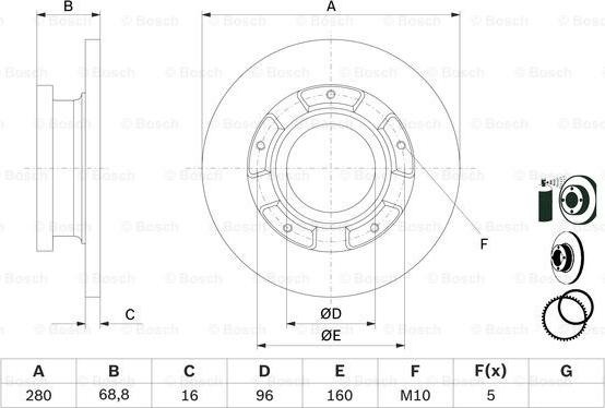 BOSCH 0 986 479 401 - Гальмівний диск autocars.com.ua