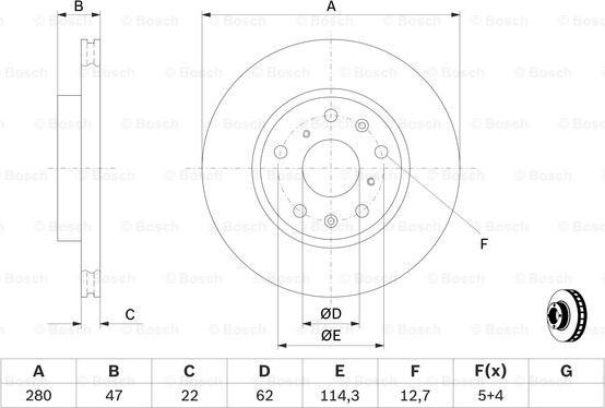 BOSCH 0 986 479 403 - Гальмівний диск autocars.com.ua