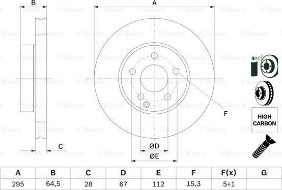 BOSCH 0 986 479 407 - Гальмівний диск autocars.com.ua