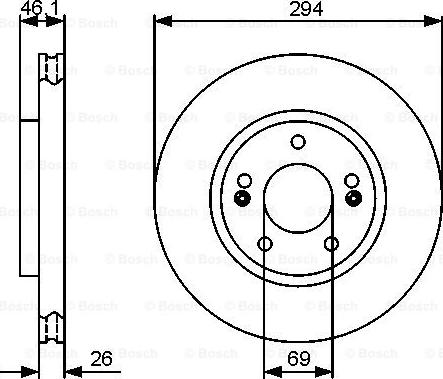 BOSCH 0 986 479 434 - Гальмівний диск autocars.com.ua