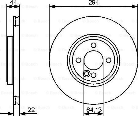 BOSCH 0 986 479 438 - Тормозной диск avtokuzovplus.com.ua