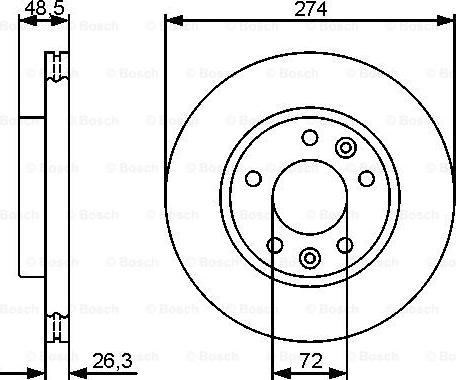 BOSCH 0 986 479 444 - Гальмівний диск autocars.com.ua