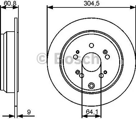 BOSCH 0 986 479 452 - Гальмівний диск autocars.com.ua