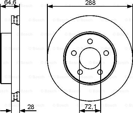 BOSCH 0 986 479 461 - Гальмівний диск autocars.com.ua