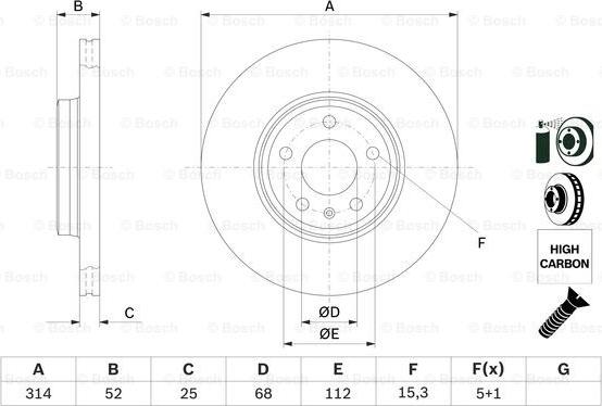 BOSCH 0 986 479 467 - Гальмівний диск autocars.com.ua