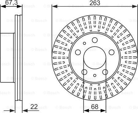 BOSCH 0 986 479 480 - Тормозной диск avtokuzovplus.com.ua