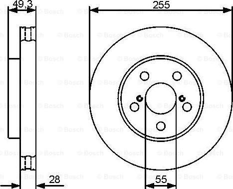 BOSCH 0 986 479 490 - Гальмівний диск autocars.com.ua