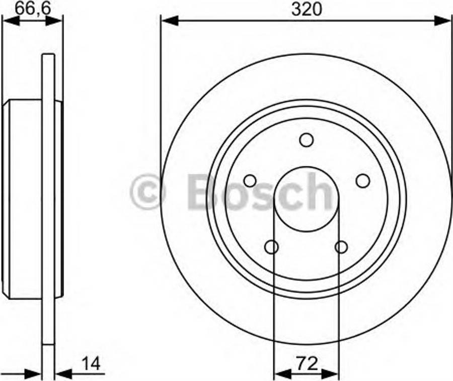 BOSCH 0 986 479 499 - Гальмівний диск autocars.com.ua