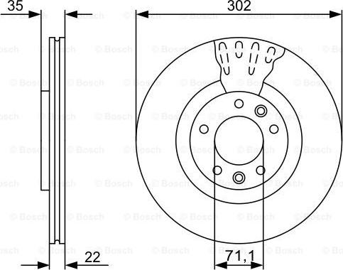 BOSCH 0 986 479 500 - Тормозной диск avtokuzovplus.com.ua