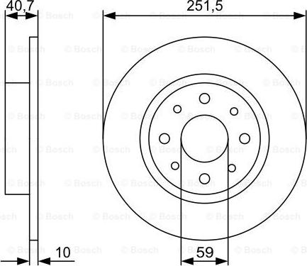 BOSCH 0 986 479 502 - Гальмівний диск autocars.com.ua