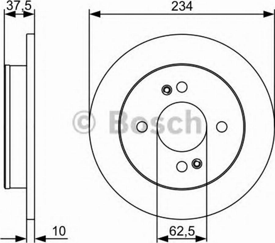 BOSCH 0986479507 - Гальмівний диск autocars.com.ua