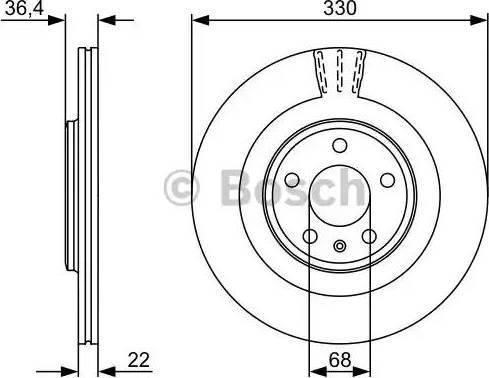 BOSCH 0 986 479 522 - Гальмівний диск autocars.com.ua