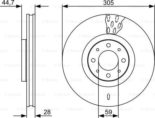 BOSCH 0 986 479 530 - Тормозной диск avtokuzovplus.com.ua