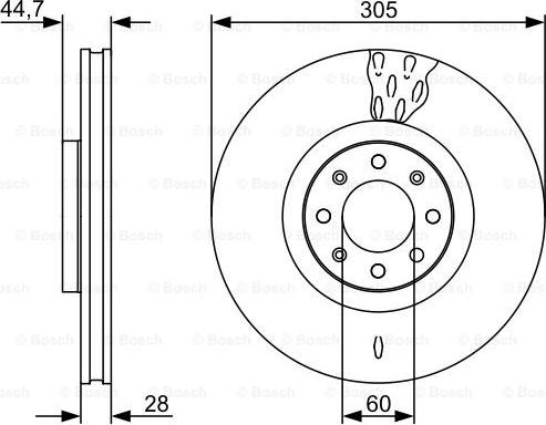 BOSCH 0 986 479 531 - Гальмівний диск autocars.com.ua