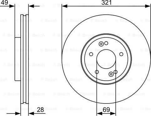 BOSCH 0 986 479 536 - Гальмівний диск autocars.com.ua