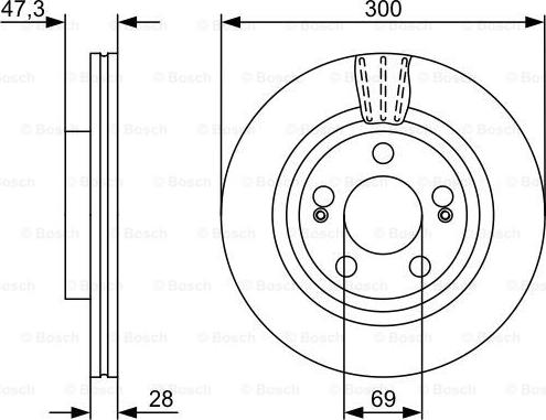 BOSCH 0 986 479 537 - Гальмівний диск autocars.com.ua