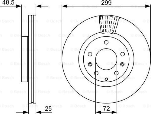 BOSCH 0 986 479 542 - Гальмівний диск autocars.com.ua