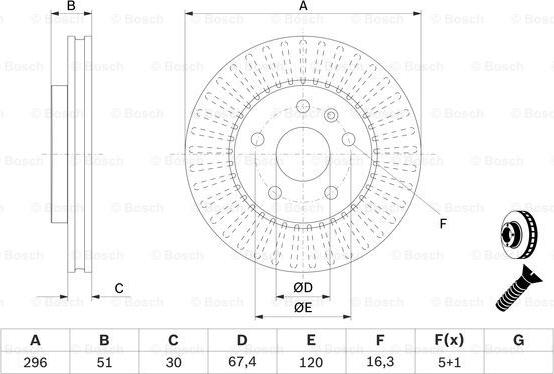 BOSCH 0 986 479 543 - Тормозной диск avtokuzovplus.com.ua