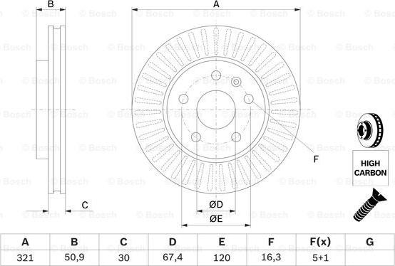 BOSCH 0 986 479 544 - Тормозной диск avtokuzovplus.com.ua