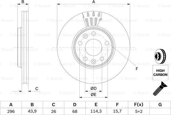 BOSCH 0 986 479 551 - Тормозной диск avtokuzovplus.com.ua