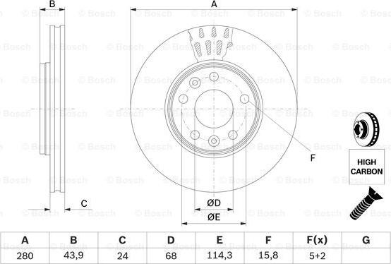 BOSCH 0 986 479 C62 - Гальмівний диск autocars.com.ua