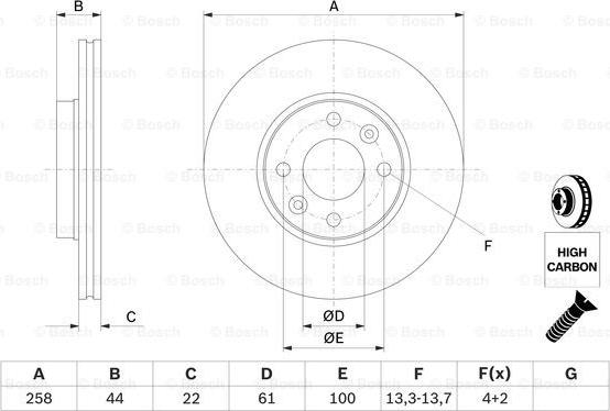 BOSCH 0 986 479 556 - Гальмівний диск autocars.com.ua