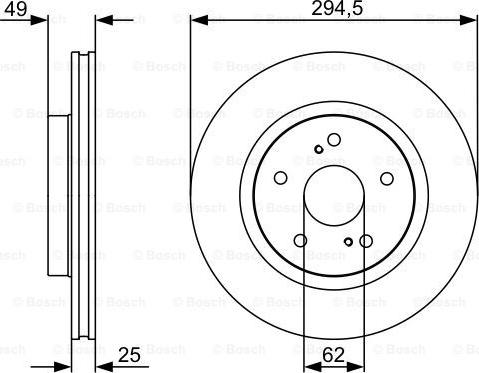 BOSCH 0 986 479 559 - Гальмівний диск autocars.com.ua