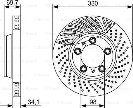 BOSCH 0 986 479 580 - Гальмівний диск autocars.com.ua