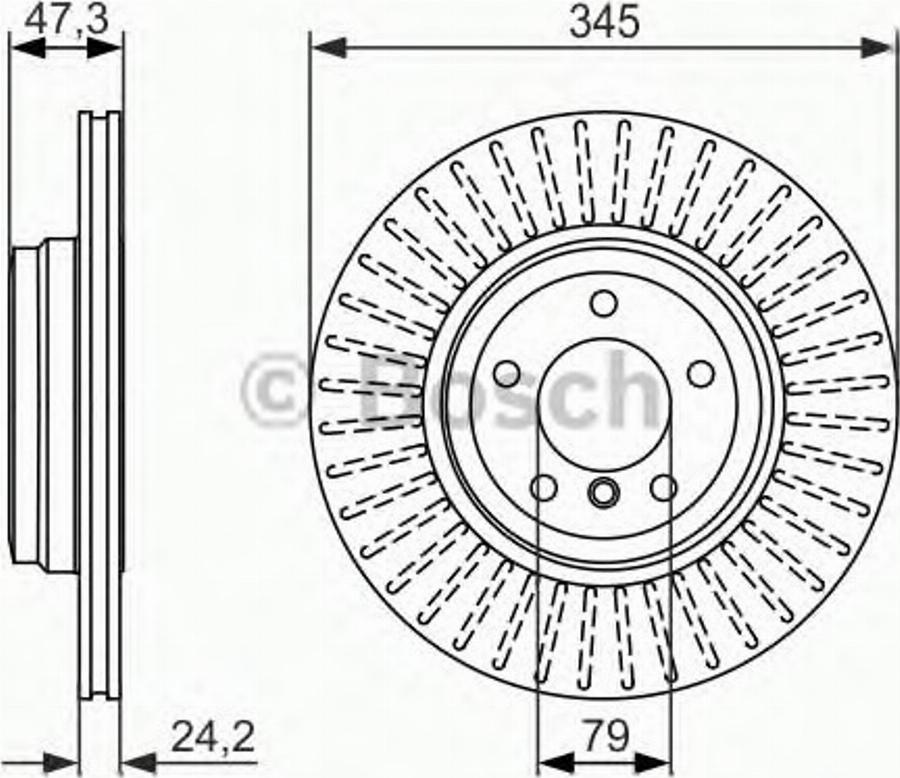 BOSCH 0986479585 - Тормозной диск avtokuzovplus.com.ua