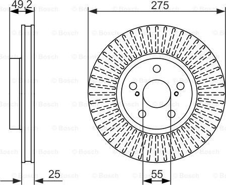 BOSCH 0 986 479 619 - Гальмівний диск autocars.com.ua