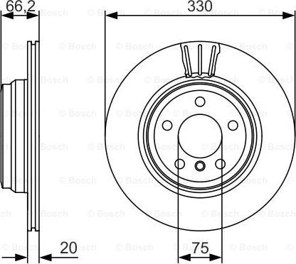 BOSCH 0 986 479 622 - Гальмівний диск autocars.com.ua